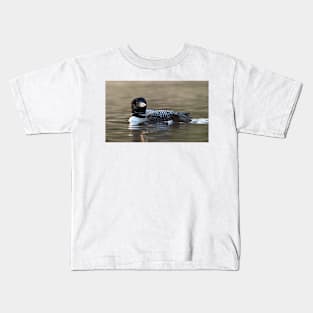 Common loon with chick Kids T-Shirt